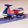 thumbnail image 2 of Electric Wiggle Car with Flashing Wheels, Rechargeable 2 in 1 Swing Car with Anti-Rollover, Music and Pedal, 2 Motor Ride On Car for Outdoor, Blue and Red, 2 of 9