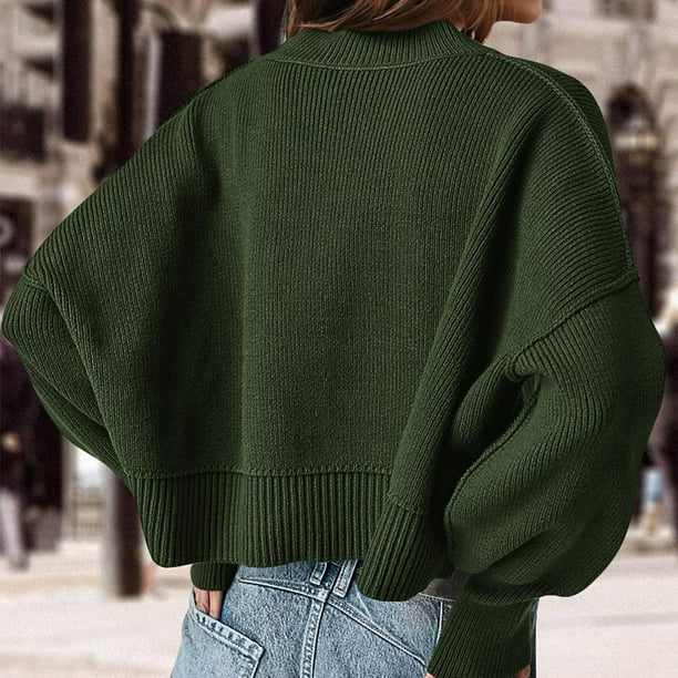 Sueter verde militar mujer sale