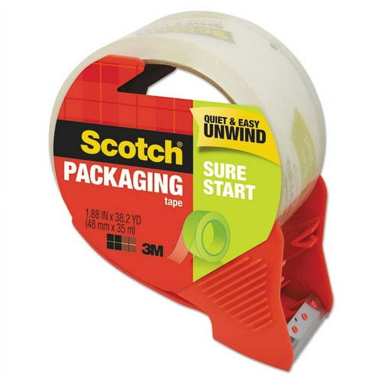 Sure Start Packaging Tape with Dispenser, 3 Sure Start Packaging Tape with Dispenser, 3