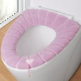 thumbnail image 4 of 2 Pack Winter Toilet Seat Cover with Handle Knitted Soft Washable Elastic for Round and Elongated Toilets(Pink)，Hulucky, 4 of 9