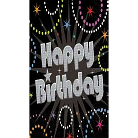Time to Party Black Silver 21st Birthday Party Decoration Plastic Tablecover