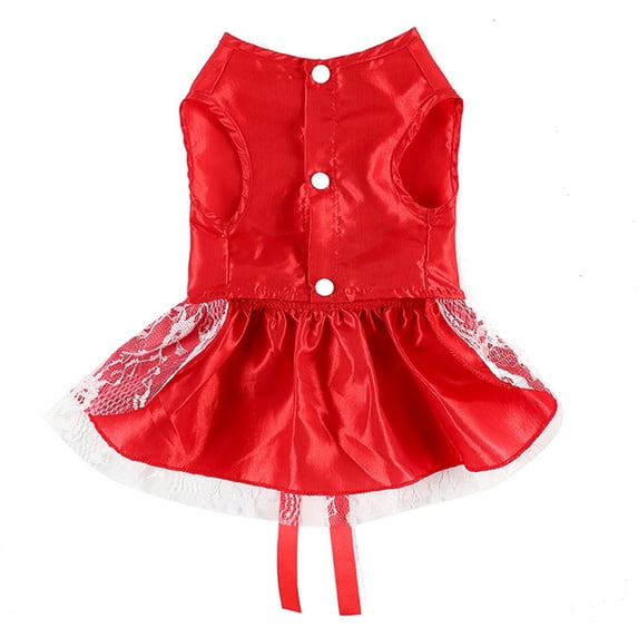 Lace Printing Pet Dress - Waist Belt - Soft Comfortable Silky Surface - Dress-up Breathable - Summer Kitty Clothes - Dog Outfits - Cupcake Skirt - for Outdoor