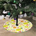 thumbnail image 2 of FMSHPON Orange Lemon Pineapple Heart Xmas Christmas Tree Skirt Stand Mat for Holiday Party Decoration Indoor Outdoor 36 inches, 2 of 3