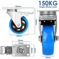 thumbnail image 5 of Non-Marking Heavy Duty Caster for Heavy Machinery, Versatile Usage Polyurethane Wheels with Smooth Silent Rolling for Furniture Transport, Material Transport in Factories (4, 5 of 5