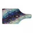 thumbnail image 1 of Lotus Cutting Board, Gradient Diagonal Mystic Geometric Alchemy Trippy Motif Ornaments, Decorative Tempered Glass Cutting and Serving Board, Wine Bottle Shape, Multicolor, by Ambesonne, 1 of 1