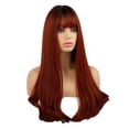thumbnail image 4 of Pelucas de moda recta pa mujer de 26 pulgadas con flequillo pio rojo Zulema Peluca larga y recta para mujer, 4 of 8