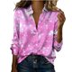 thumbnail image 1 of Tops de Manga Larga de Mujer Blusa de Satén Impresa Casual con Botones para el Día de San Valentín, la Moda de Invierno Y Primavera, 1 of 7