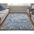 thumbnail image 4 of 5' X 8' Blue And Ivory Wool Geometric Tufted Handmade Area Rug, 4 of 10