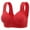 Red, variant on Hrsba Womens Wide Straps Wireless Bra Front Closure Plus Size Lace Side Support Racerback Maternity Tank Style Bra
