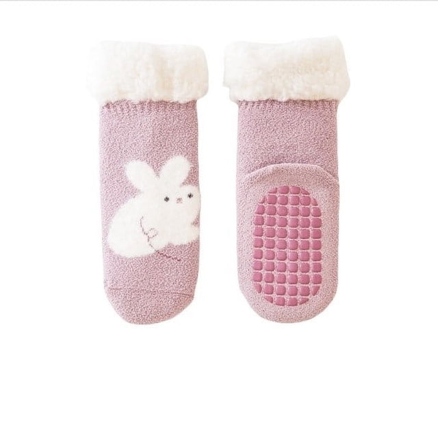 Baby Socks Rends Toddler Fuzzy Slipper Socks Warm Non- Winter Footwear for Babies and Toddlers