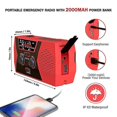 thumbnail image 3 of Solar Powered Hand-crank Radio With Bright Flashlight 2000mah Power Bank, Emergency-radio, 3 of 5