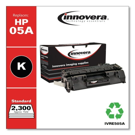 Innovera Remanufactured Black Toner Cartridge, Replacement for HP 05A (CE505A), 2,300 Page-Yield -IVRE505A