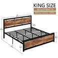 LIKIMIO King Platform Bed Frame with Headboard and Under Bed Storage