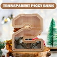 thumbnail image 2 of WASHWEPE Wooden Piggy Bank for Storage Light Brown Digital Transparent Design Helps Develop Savings Habits 3.94 x 2.95 x 2.76 inches, 2 of 8