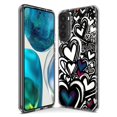 thumbnail image 3 of MUNDAZE Motorola Moto G Power 2023 Shockproof Clear Hybrid Protective Phone Case Black White Hearts Love Graffiti Cover, 3 of 5