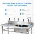 thumbnail image 3 of EDTara Stainless Steel Wash Sink Featuring Side Splash and Faucet, Suitable for Home, Restaurant, and Kitchen Settings, 3 of 7