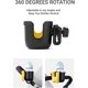 thumbnail image 4 of Portavasos Universal, Portavasos para Cochecito con Soporte para Teléfono, Accesorios para Cochecito, Portabotellas para Bicicleta, Cinta de Correr, Silla de Ruedas Amarillo, 4 of 4