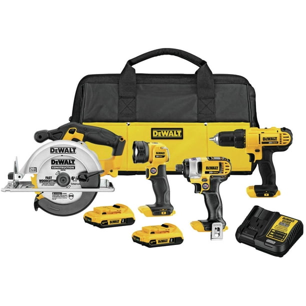 Kit combinado de taladros inalámbricos DEWALT 20V MAX, 4 herramientas DCK466D2