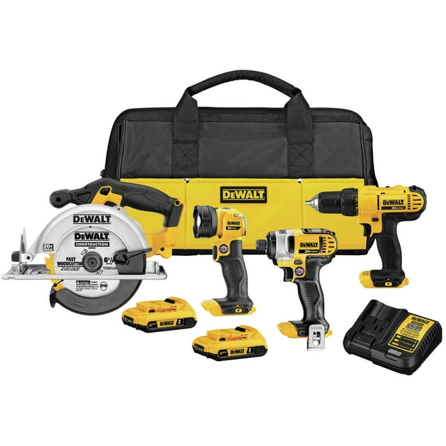 Kit combinado de taladros inalámbricos DEWALT 20V MAX, 4 herramientas DCK466D2