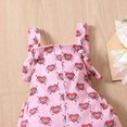 thumbnail image 4 of Odeerbi Baby Girls Clothes Toddler Jumpsuit Outfit Valentine Love Jumpsuits Cartoon Printing Strap Romper Pants Pink, 4 of 8