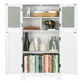 thumbnail image 5 of Homfa Bathroom Storage Cabinet, 42.7"H Floor White Wooden Linen Cabinet with Shelves and Doors, 5 of 10