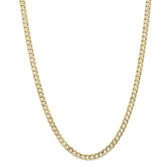 Solid 14K 5.25mm Open Concave Curb Chain Bracelet / Anklet