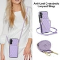 thumbnail image 5 of Allytechgroup for Samsung Galaxy S24 Case, Wallet Phone Case with Card Holder, Crossbody Strap, Stand Feature, RFID Blocking, PU Leather & TPU Shockproof Samsung Galaxy S24 Cover, Purple, 5 of 8