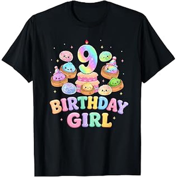 9th Birthday Girl, Cute Dumpling, Kawaii Style, Birthday Party, Short Sleeve T-Shirt