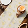 thumbnail image 3 of Summer Lemon Table Runner 70 Inches, Yellow Fruits Leaves Lemon Farmhouse Beige Bed Runner Dresser Scarves Tabletop for Indoor Outdoor Parties/Ceremony/Banquet, 13" x 70", 3 of 9