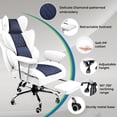 thumbnail image 2 of GTRACING Ergonomic Executive Cozy Fabric Gaming Office Chair with Footrest, Light Blue&White, 2 of 8