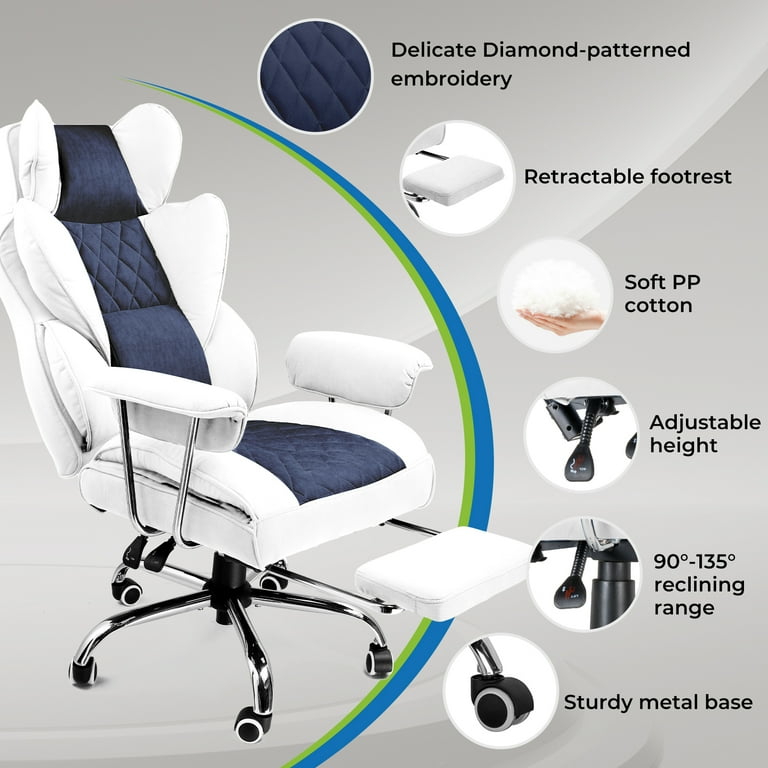 Amazon.com: GTRACING Gaming Chair with Footrest, Ergonomic Computer Game  Desk Chair, Reclining Gamer Chair Seat Height Adjustment, Swivel Rocker  with Headrest and Lumbar (Navy Blue) : Home & Kitchen