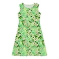 thumbnail image 7 of Spazoro Little & Big Girls A-Line Dress, Floral Print Crew Neck 2025 New Style Sleeveless Summer Dresses for Child Girls Green Size 11 T, 7 of 7