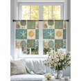 thumbnail image 3 of Retro Turtle Starfish Shell Sheer Curtains 45 Inch Long 2 Panels, Coral Seaweed Turtle Light Filtering Rod Pocket Curtains, Sheer Voile Drapes for Living Room Bedroom, 52"x45", 3 of 8