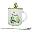 thumbnail image 2 of Pack Of 2 Let's Avocuddle Avocado Couple Ceramic Coffee Mug W/ Spoon And Lid Set, 2 of 5