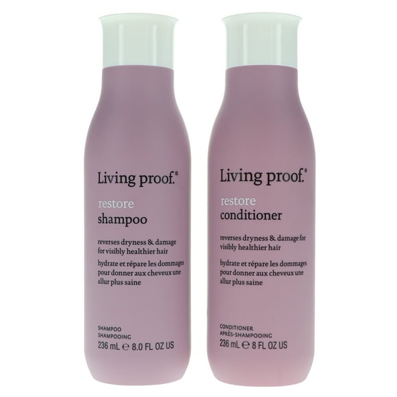 Living Proof Restore Shampoo 8 oz & Restore Conditioner 8 oz Combo Pack