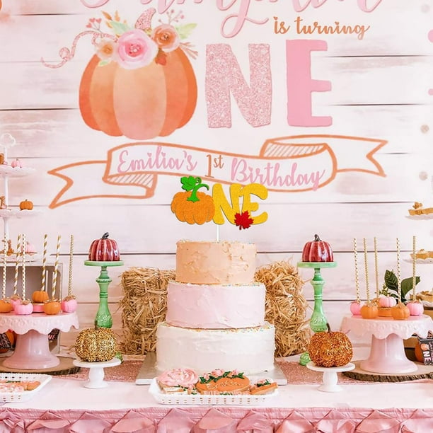 Pumpkin 'Half Way To One' Cake Topper – 6 Month Birthday, Baby Shower, Or Gender Reveal Decor