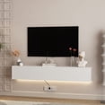 thumbnail image 5 of Aukfa Modern Floating TV Stand for TVs up to 70" W/LED Light & Power Outlet,Wall Mounted,white, 5 of 8