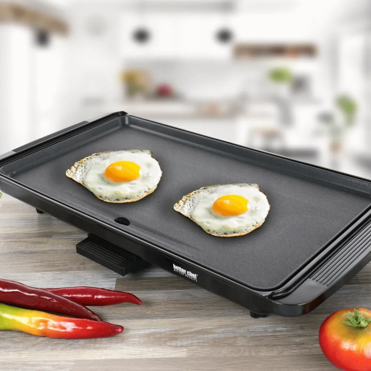 Better Chef Family Size 18 in Electric Griddle - Non-Stick, Variable Temperature Control