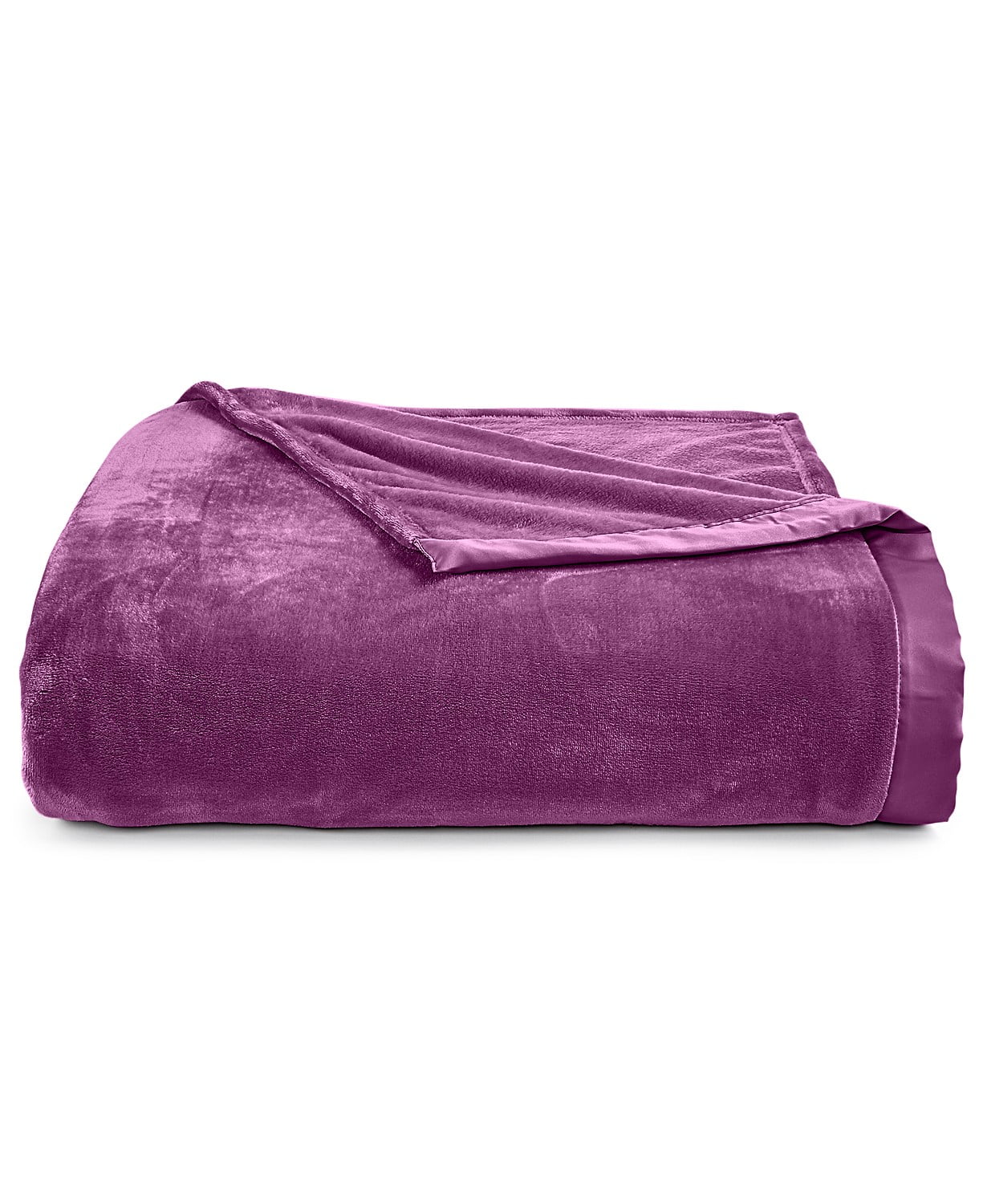 Photo 2 of FULL/QUEEN CLASSIC VELVETY PLUSH BLANKET EGGPLANT 90X90