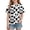Black, variant on fnnxnal Girls Cow Print Heart Graphic Short Sleeve Crew Neck T-Shirt, Black and White All Over Print Tee for Kids,Size 9 T