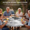 thumbnail image 3 of Round Outdoor Tablecloth with Umbrella Hole and Zipper, Gray Geometric Tablecloth with Elastic Waterproof, Watercolor Ombre Modern Abstract Art Patio Table Covers for 36" - 44" Picnic Pool Tables, 3 of 9