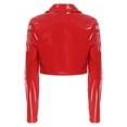 thumbnail image 6 of Alvivi Faux Leather Jacket For Women Open Front Moto Biker Coat Short PU Motorcycle Outwear Red M, 6 of 7