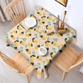 thumbnail image 2 of Yellow Lemon Fruit Leaves LightPink Pattern Square Tablecloth,Waterproof Square Table Cover,Wipeable Spillproof Washable Table Cover for Home Kitchen Party Decor 52"x52"(132x132cm), 2 of 6
