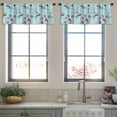 thumbnail image 3 of LALILO Kitchen Curtain Valance Blue With Navy Graphic Marine Rod Pocket Window Curtain 52"x 18" Set of 2, 3 of 5
