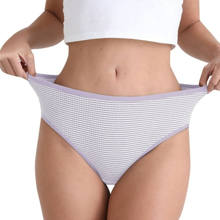 Blphud Women Underwear Womens Fitness Underwear Women s Mid High Waist Mesh Briefs Solid Color Cotton Crotch Underwear Panties Women s Panties Purple XXL