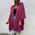 thumbnail image 2 of GigrtiJin Women Wool Cape Coat Long Sleeve Open Front Cardigan Jacket Casual Lapel Outerwear Plus Size Trench Jacket, 2 of 6