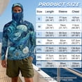thumbnail image 6 of SEANATIVE Fishing Hoodie with Mesh Mask for Men Sun Protection Full Face Neck Coverage Breathable Comfortable Performance Fishing Shirt Rash Guard, 4XL, Jellyfish Flower Blue, 6 of 7
