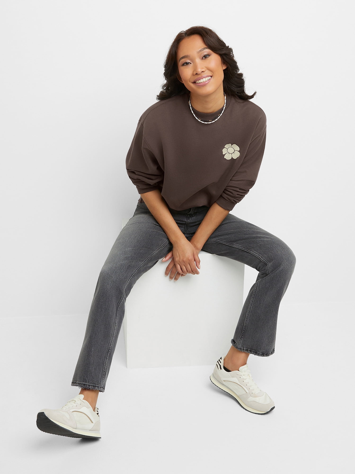 Hanes Originals Women's Dropped Shoulder Relaxed Fit Sweatshirt