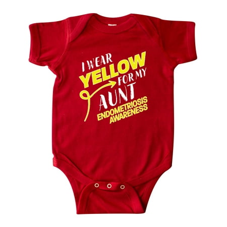 

Inktastic I Wear Yellow for my Aunt- Endometriosis awareness Gift Baby Boy or Baby Girl Bodysuit