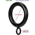 thumbnail image 3 of Curtain Ring Metal 28 Pcs 1.0 Inch Inner Diameter with Eyelets Fit Up to 0.8 Inch Rod Large Wire Diameter (Black-28pcs), 3 of 5